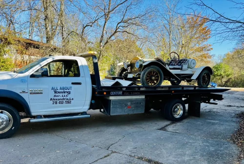 All About Towing transporting a classic vehicle